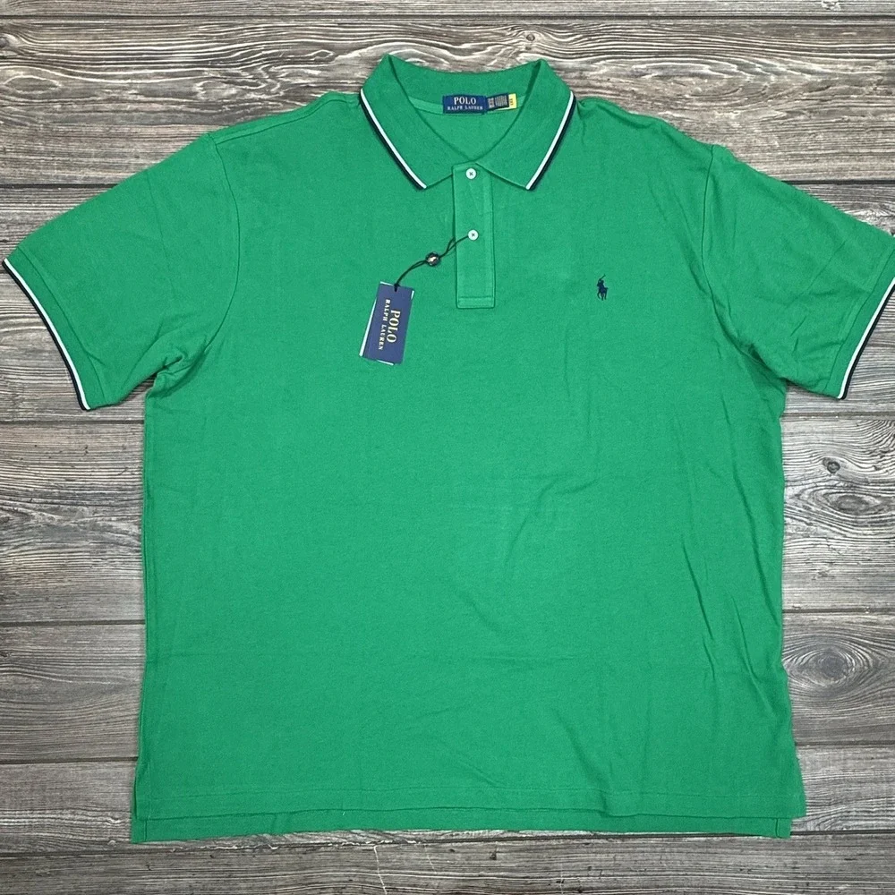 Polo Ralph Lauren Men's Big & Tall‎ Mesh Polo Shirt Green Size 3XLT NEW